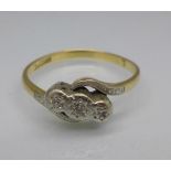 An 18ct gold and diamond ring, 2.