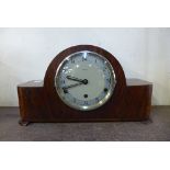 An Art Deco walnut Westminster chime mantel clock