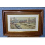 Michael Crawley, Nottingham Victoria railway station, watercolour,