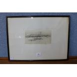 William Walcot, etching, River Thames with St.