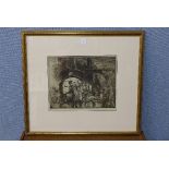 A Frank Brangwyn etching, The Caravan Albi, c.