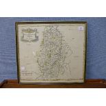 A 17th Century Robert Morden engraved map of Nottinghamshire,