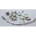 Silver jewellery and charms