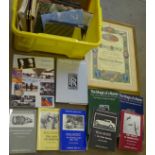 Rolls-Royce related books, long service certificate, etc.