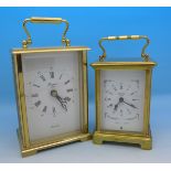 Two carriage clocks, Rapport London quartz and Bayard 8-day,