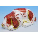 A Royal Crown Derby members pack with puppy paperweight