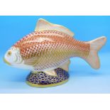 A Royal Crown Derby paperweight, Golden Carp,