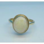 A 9ct gold and opal ring, 2.