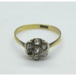 An 18ct gold, diamond cluster ring,