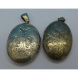 Two silver pendants,