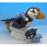 A Bursley pottery Puffin Island teapot, limited edition,
