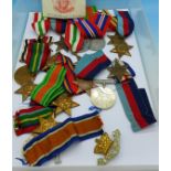 A collection of WWII medals and a Special Constabulary medal to James W.