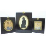 Two 19th Century portrait miniatures and a silhouette