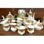 A Royal Albert Old Country Roses tea set and coffee set, with tea and coffee pots,