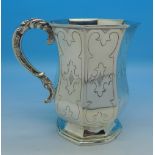 A Victorian silver cup, bears inscription and date, 1897, hallmarked Birmingham 1852,