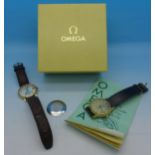 A gentleman's Omega Seamaster quartz wristwatch and an Omega automatic wristwatch, both a/f,