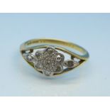 An 18ct gold, platinum set diamond ring, 2.