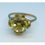 A 9ct gold and citrine ring, 3.