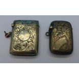 Two silver vesta cases