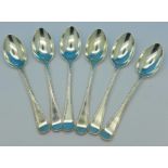 Six silver spoons,