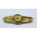 A 9ct gold brooch, a/f, 2.