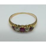 An 18ct gold, ruby and diamond ring, 1.