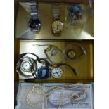 Lady's and gentleman's wristwatches and costume jewellery