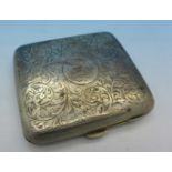 A silver cigarette case,