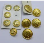 Ten Christian Dior buttons, (6 + 4),