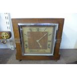 A Garrard Art Deco oak mantel clock