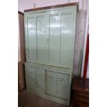 A Victorian painted pine housekeeper's cupboard