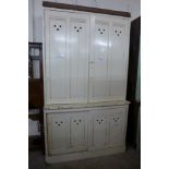 A Victorian painted pine housekeeper's cupboard