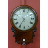 A George IV Scottish mahogany fusee wall clock