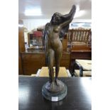 A French style bronze figure of a female nude,