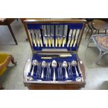 A plated canteen of cutlery,