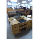 A Stag C-Range light oak dressing table and a light oak stool