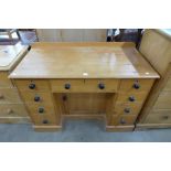 A pine kneehole desk