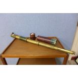 A brass Dolland of London day/night telescope,