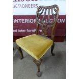 An Irish Chippendale style carved mahogany side chair