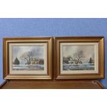 Charles Comber, pair of Dutch winter landscapes,
