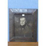 An Arts and Crafts hammered copper picture frame with Napoleon print