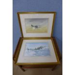 A pair of signed Robin Smith aviation prints,