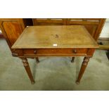 A Victorian mahogany single drawer side table