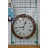 A 19th Century pine and beech circular wall clock