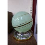 An Art Deco globe lamp