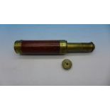 A small 19th Century mahogany cased telescope,