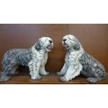 Two large Italian models of Old English Sheep Dogs