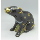 A Royal Crown Derby Tasmanian Devil paperweight with gold stopper