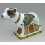 A Royal Crown Derby limited edition Staffordshire Bull Terrier paperweight,