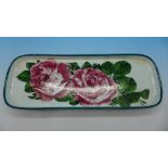 A Wemyss tray decorated with roses,